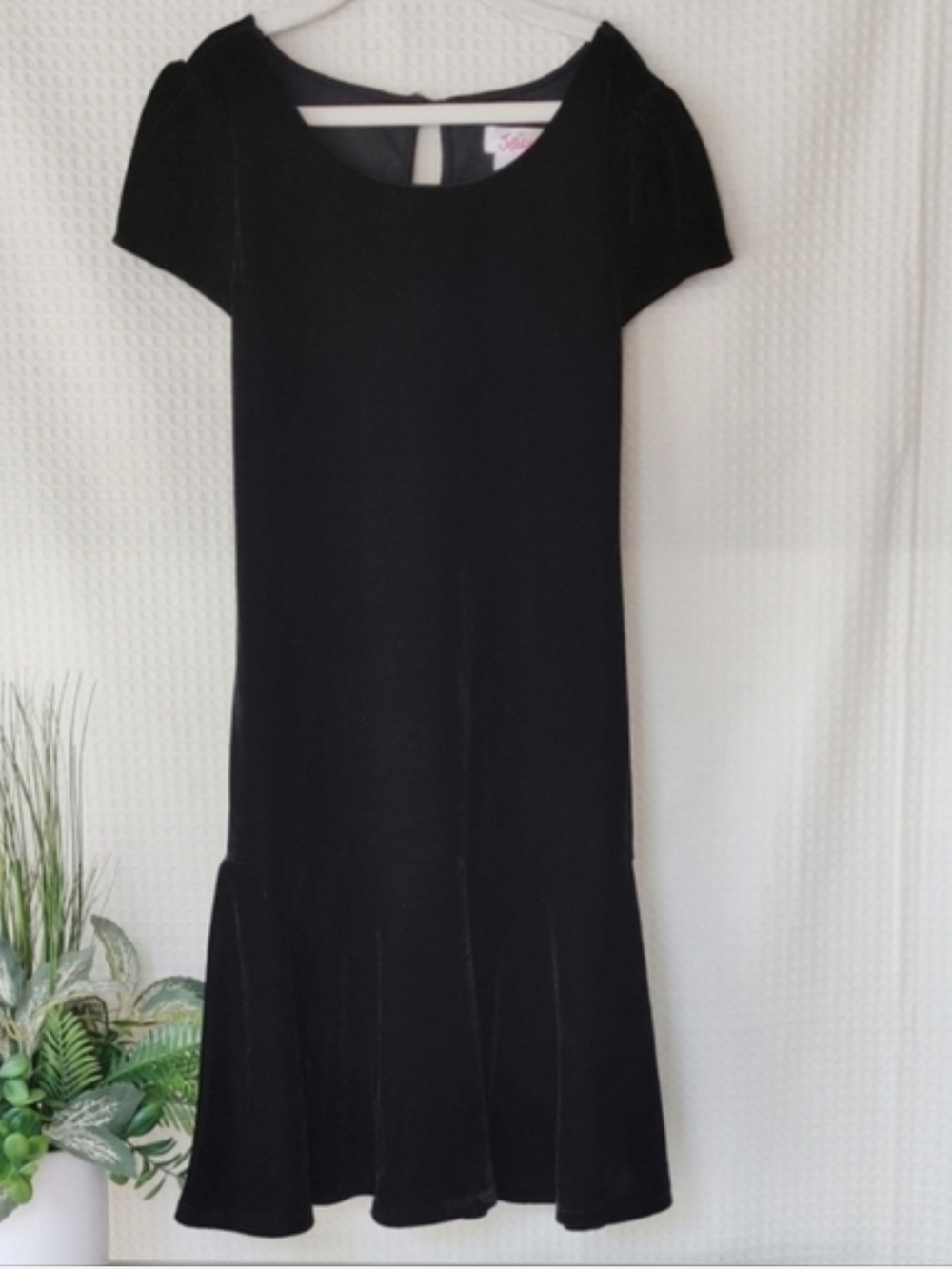 Justice Little Girls Black Velour Special Occasion Dress Size M